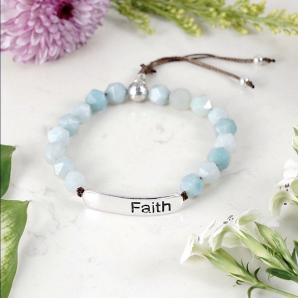 ♥️ AMAZONITE (FACETED) INSPIRATIONAL (FAITH)